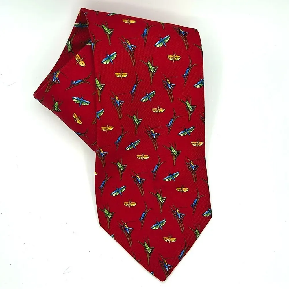 Brooks Brothers Makers 100% Silk tie - dragonflies, crickets and more!